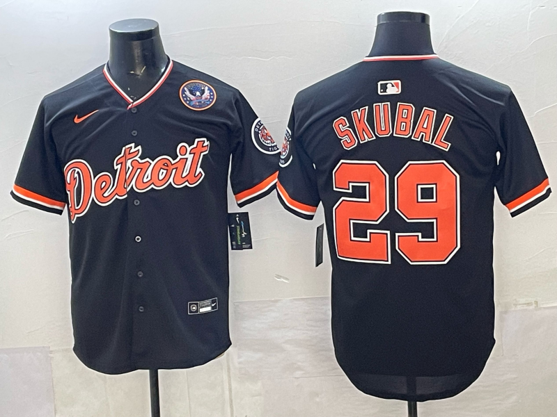 Men Detroit Tigers #29 Skubal black Game Nike MLB Jersey 2026008->->MLB Jersey